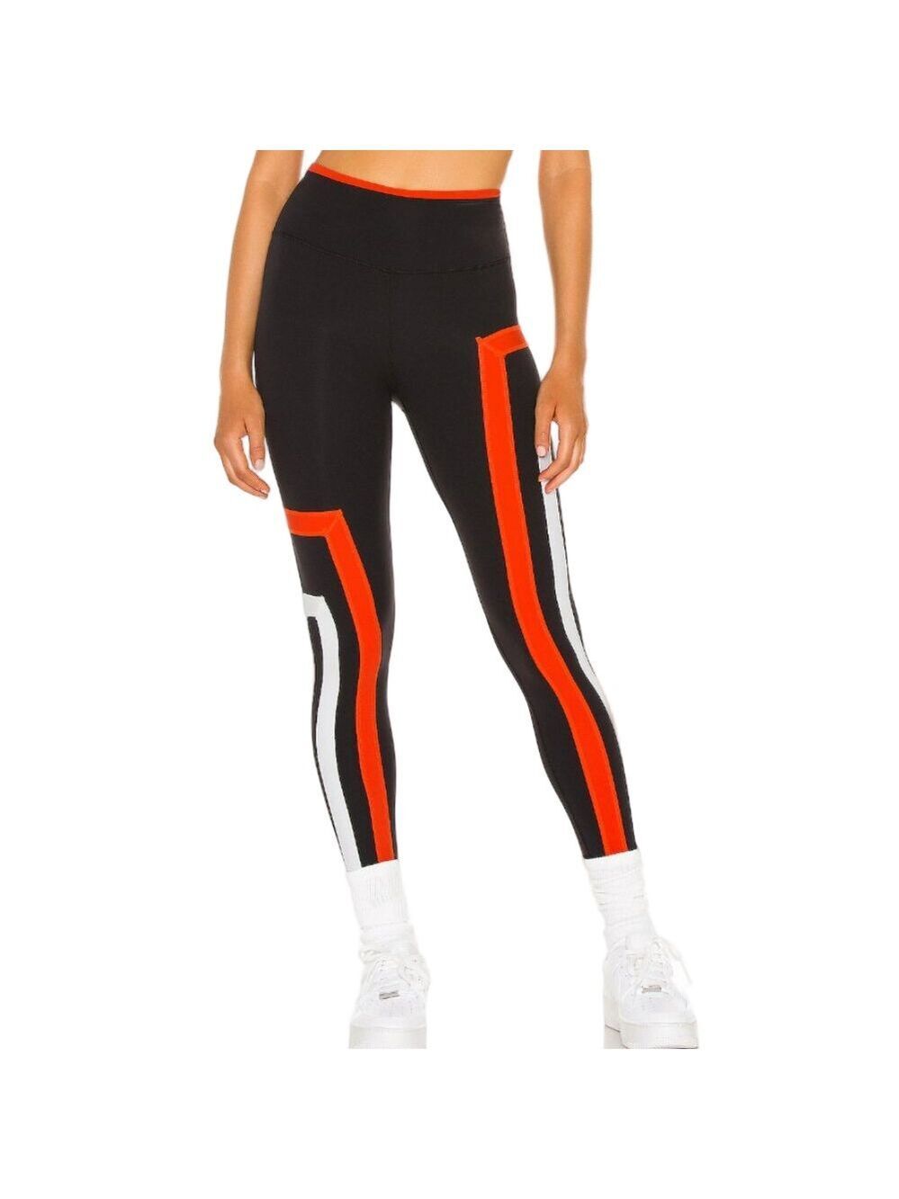 Free People Movement Black with Contrast Stripe Detail New Heights Leggings - S